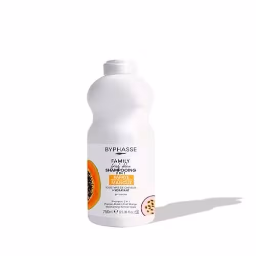 شامپو پاپایا بایفاس مناسب انواع پوست BYPHASSE® Family Fresh Délice Shampoo All Hair Types, 750m