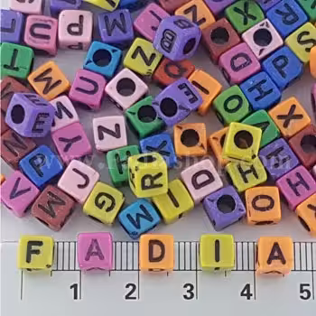 مهره مربع حروف رنگی کوچک