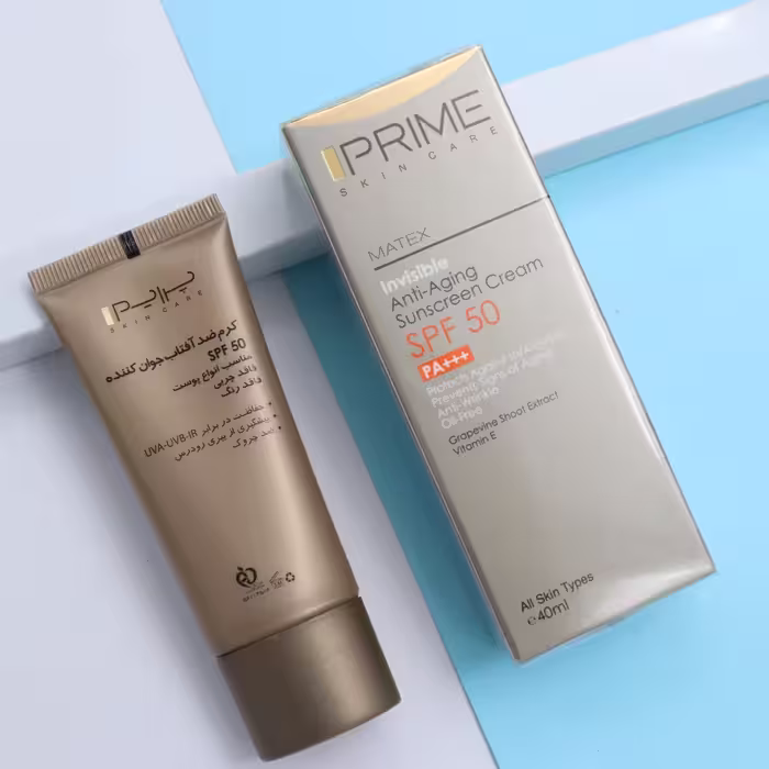 عمده فروشی کرم ضد آفتاب پرایم جوان کننده فاقد چربی بی رنگ SPF50 کد 90832