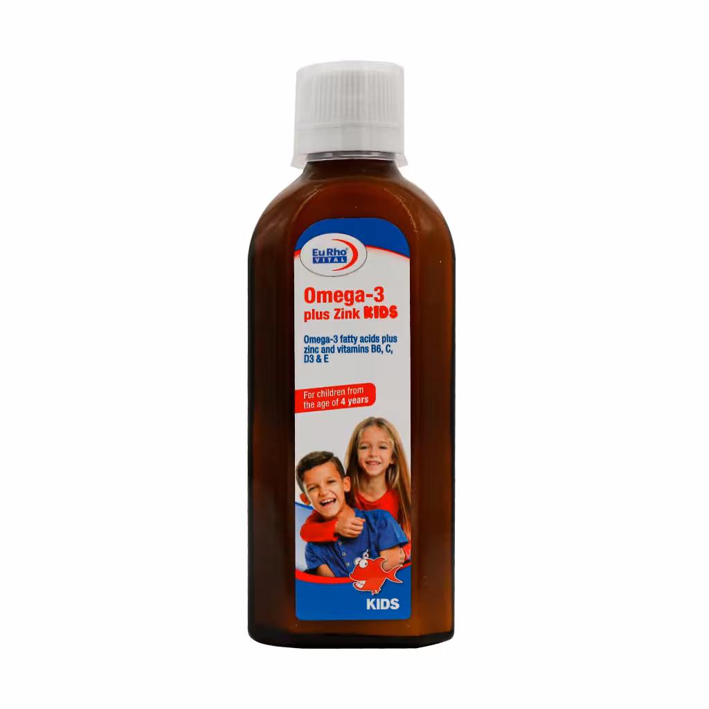 شربت امگا 3 پلاس زینک کیدز یوروویتال 200 میلی لیتر | Eurhovital Omega 3 Plus Zink Kids Syrup