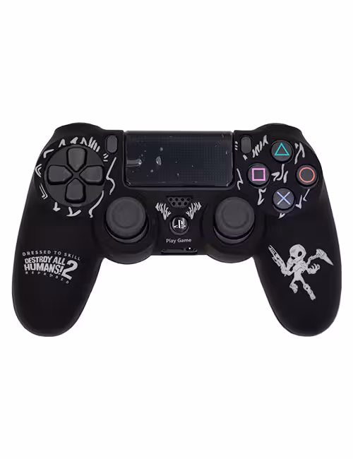 روکش محافظ دسته PS4 لیزری مشکی سفید طرح نابودی انسانها