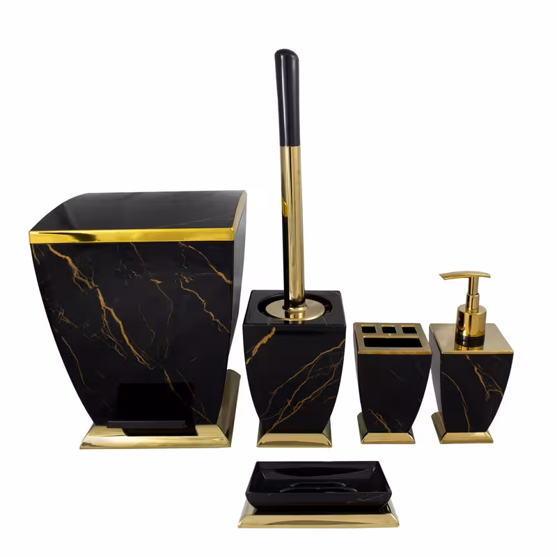 ست سرویس بهداشتی 5 پارچه هارمونی مدل اوا طرح سنگ 123 | کالا مکس