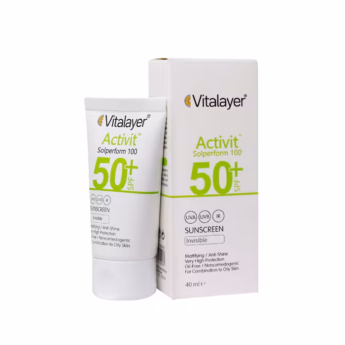 فلوئید ضد آفتاب SPF50 پوست چرب اکتی ویت ویتالیر | 40ml