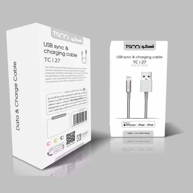 کابل تبدیل USB به لایتنینگ تسکو مدل TC i27 طول 1 متر