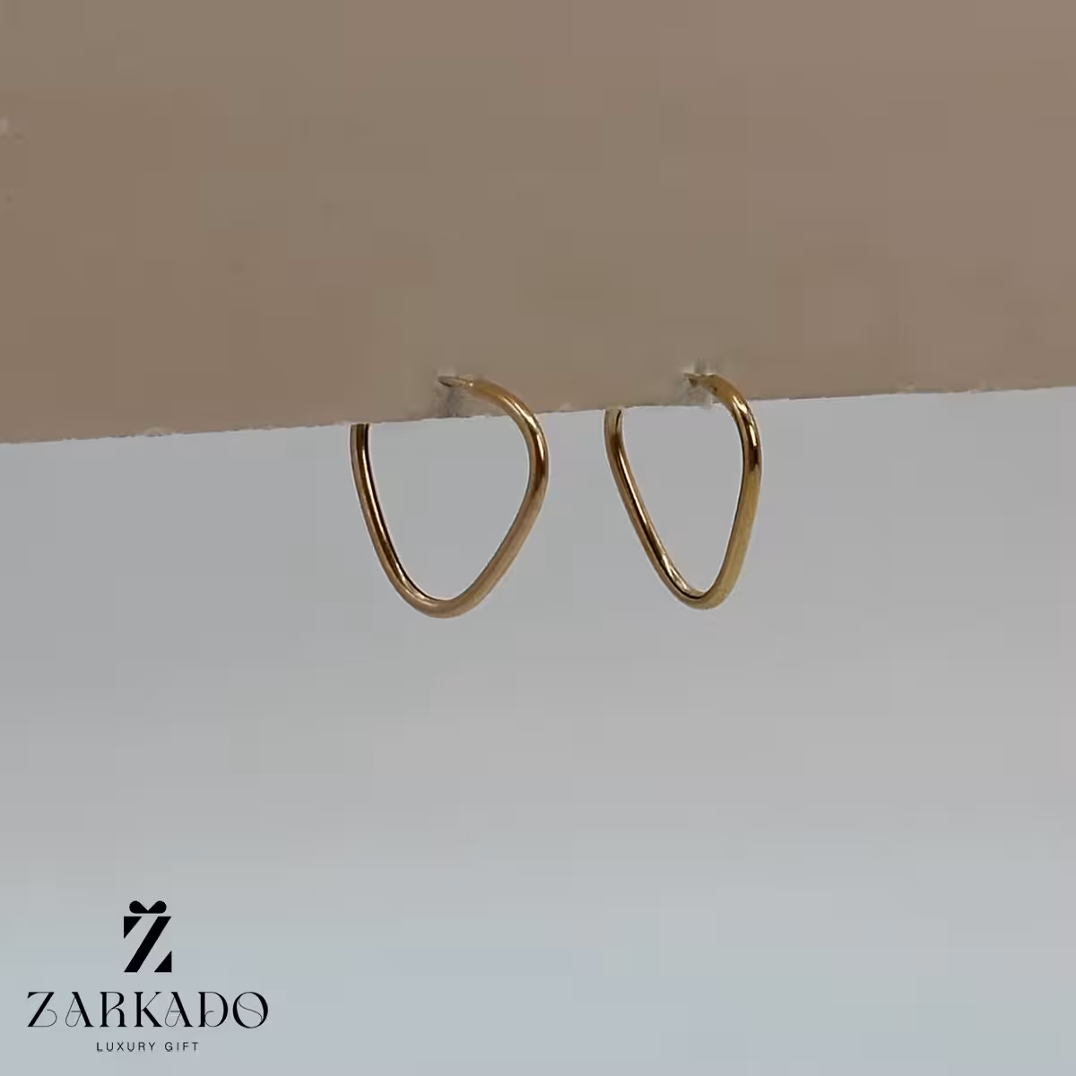 گوشواره حلقه ای طلا مدل مثلث ریز کد E18850