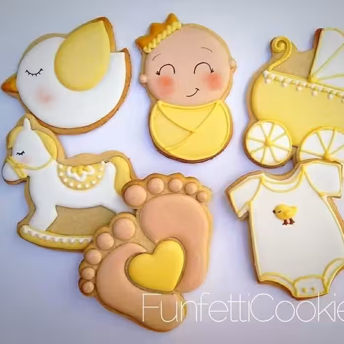 کوکی دکوراتیو (رویال آیسینگ) طرح سیسمونی (مطابق رنگ یا طرح دلخواه)