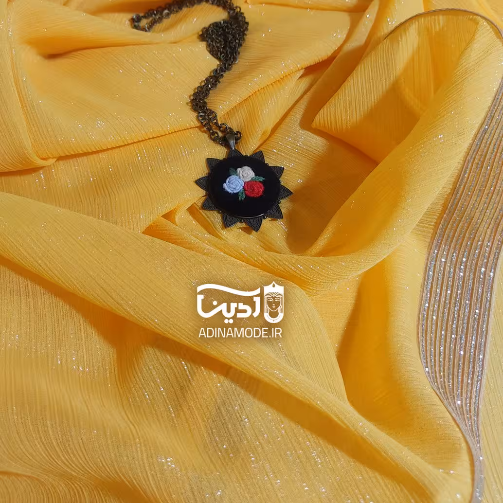 شال حریر زرد