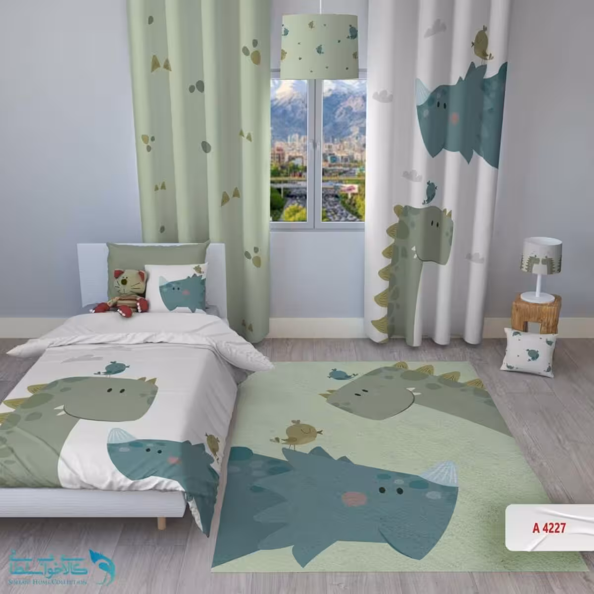 روتختی اتاق کودک طرح دایناسور گوگولی سایز یکنفره کد A4227