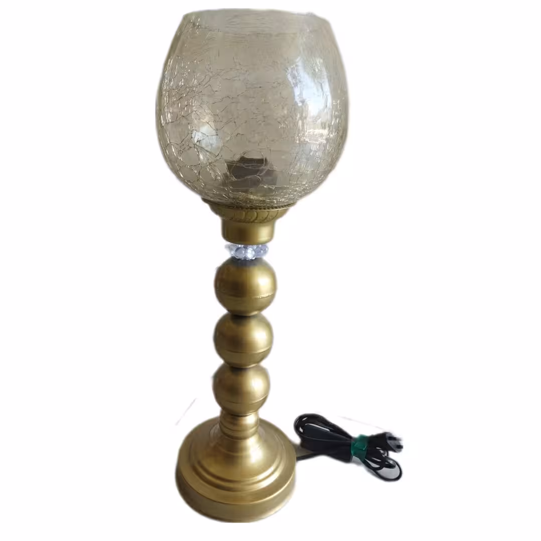 شمعدان جفتی طرح لمپایی با حباب آلمانی طرح شکسته