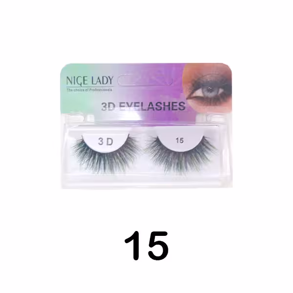 مژه جفتی رنگی 3D نایس لیدی هاله سبز شماره 15