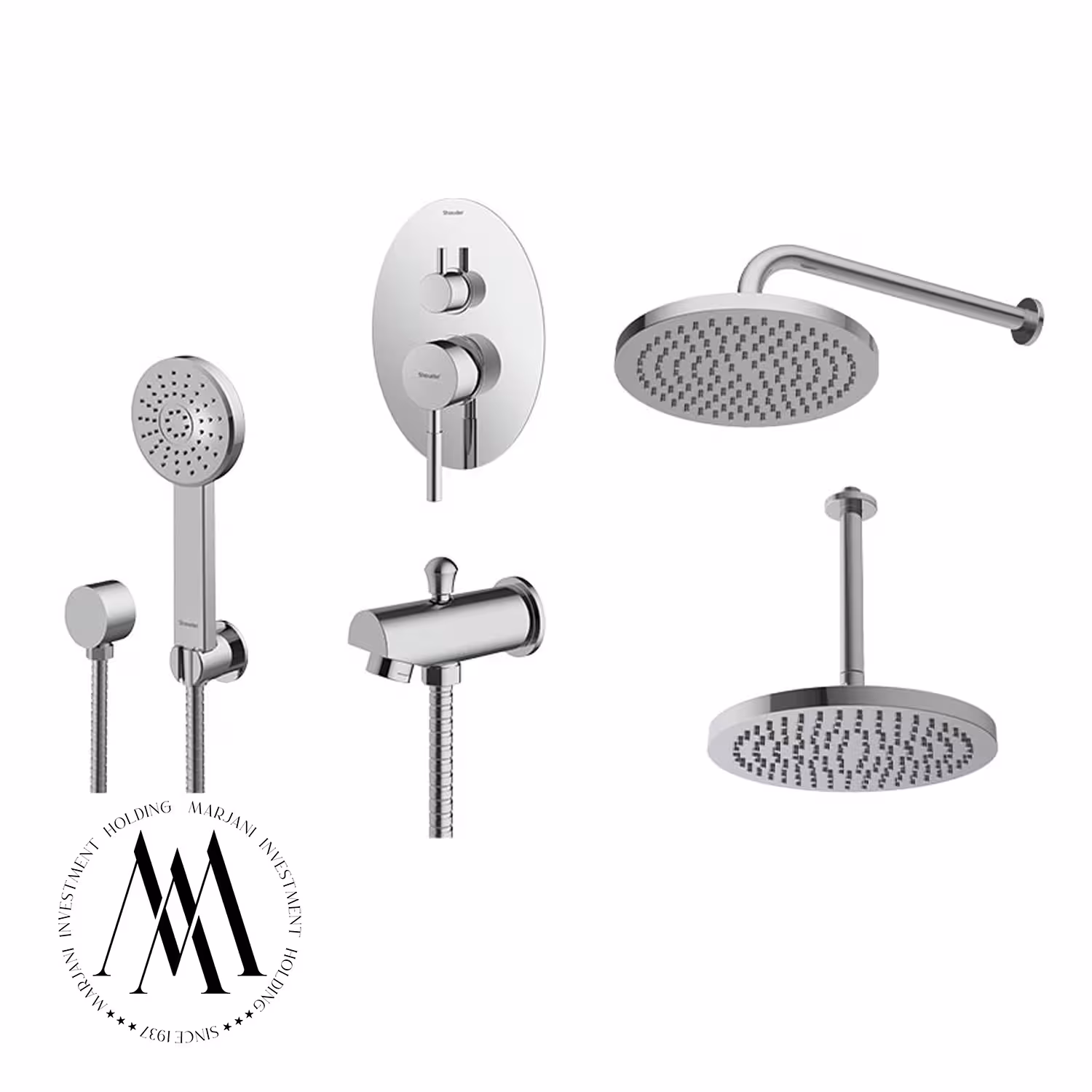 شیر حمام توکار شودر مدل روگنABS تیپ 4 (کروم)