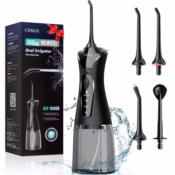 واترجت دندان برند COSLUS قابل حمل بی سیم Oral Irrigator 300M (بار آمازون) مدل FC5360 برند شناخته شده اورجینال و کیفیت عالی