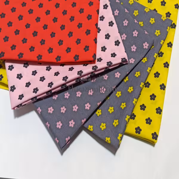 پارچه تترون طرح شکوفه ریز کد 205