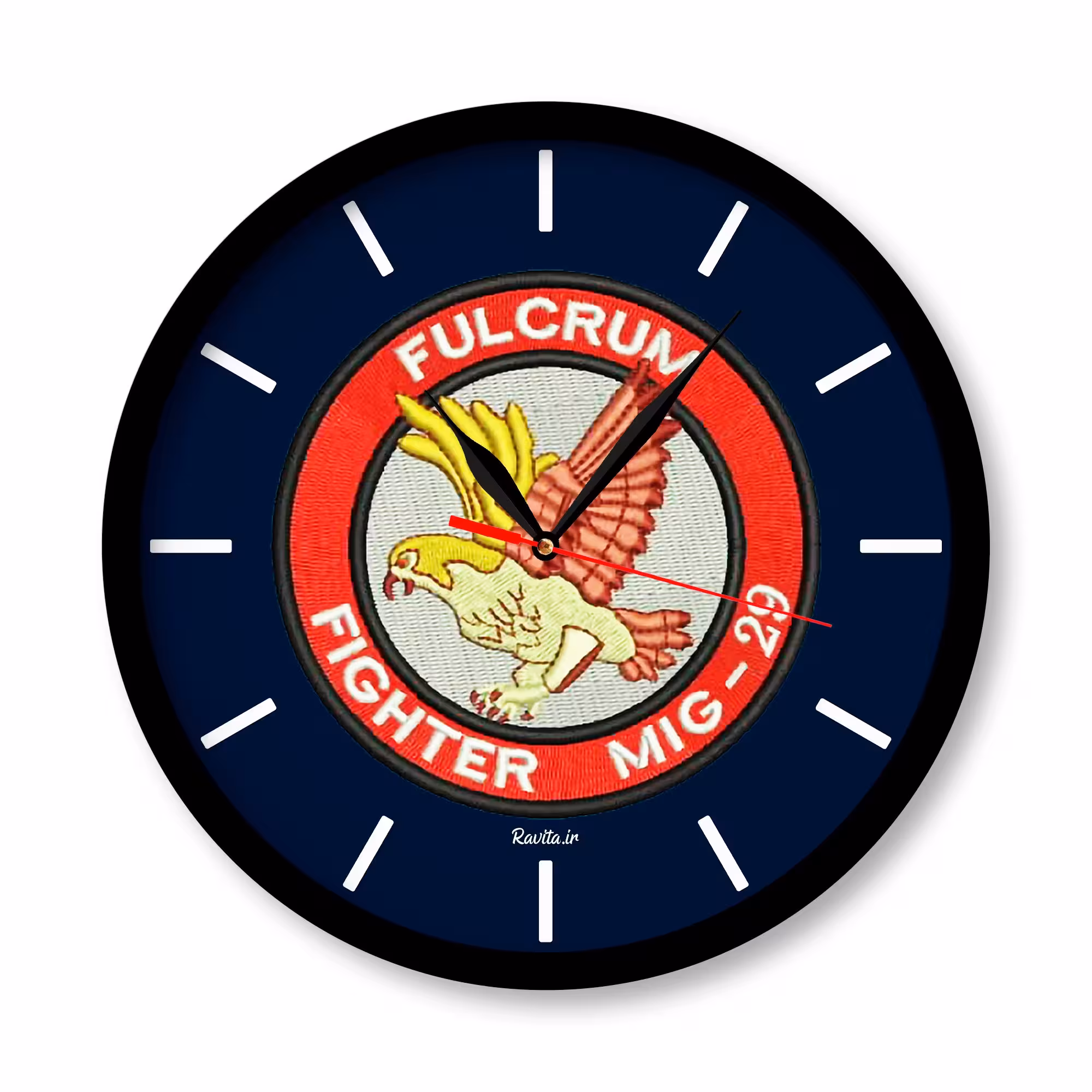 ساعت دیواری راویتا مدل نیرو هوایی کد 3335  در رنگ های مشکی و سفید 