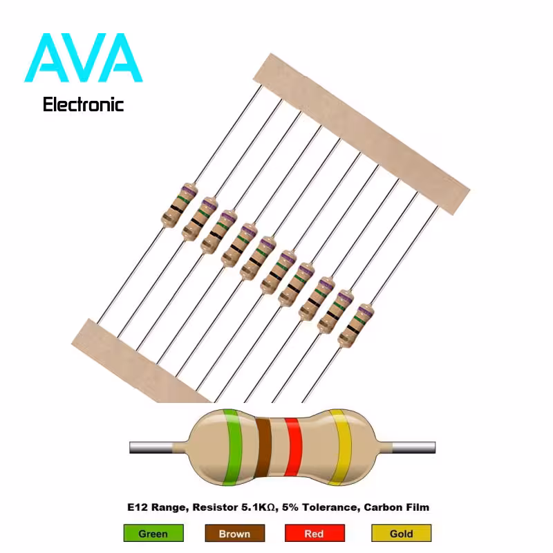 مقاومت 5٫1k اهم 0٫25 وات 5 درصد بسته 50 تایی