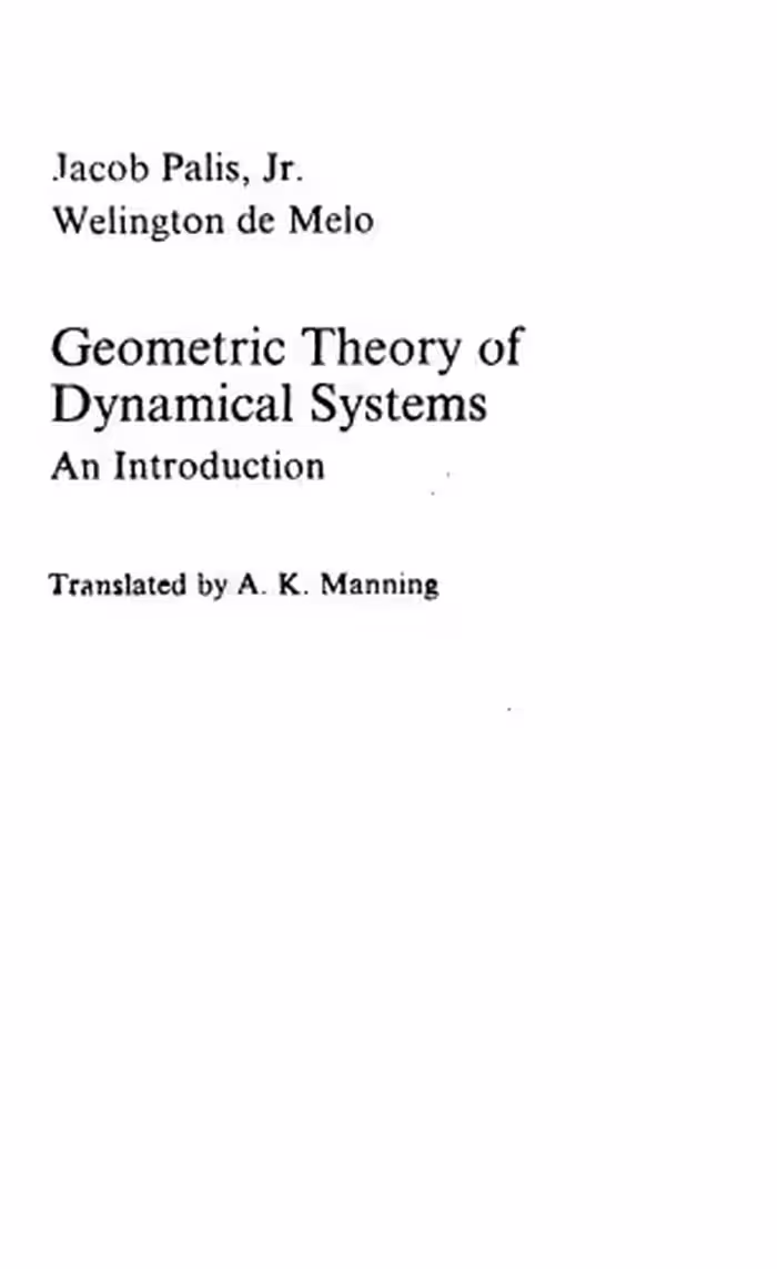 خرید و دانلود نسخه کامل کتاب Geometric Theory of Dynamical Systems: An Introduction