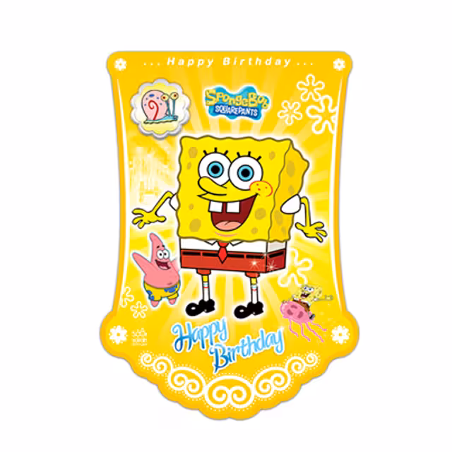 ریسه پرچمی تم تولد سورساتان طرح باب اسفنجی مدل Spong Bob