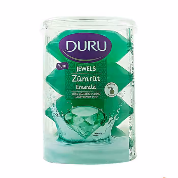 صابون دورو لیوانی DURU Jewels Emerald بسته 4 عددی 400 گرم
