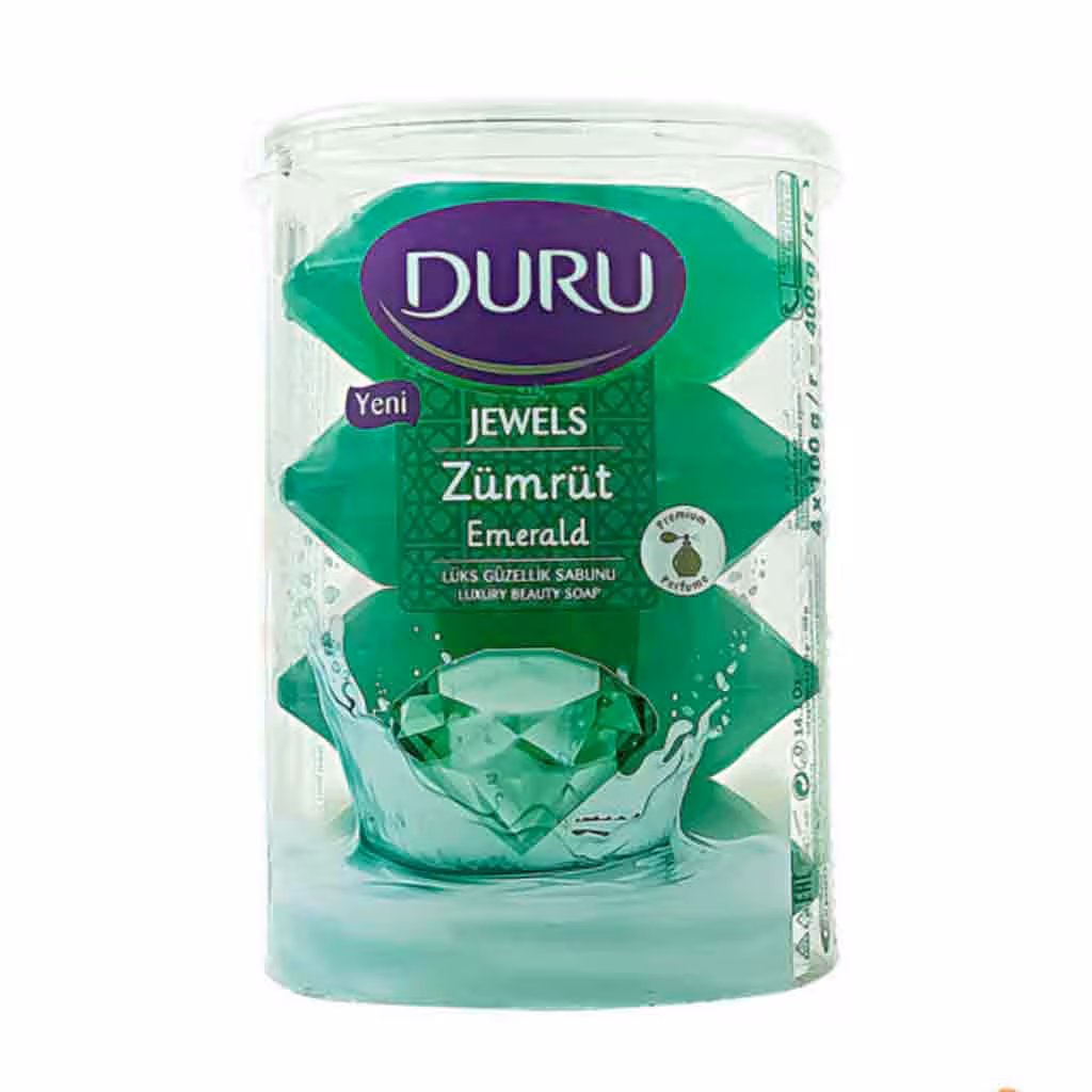 صابون دورو لیوانی DURU Jewels Emerald بسته 4 عددی 400 گرم