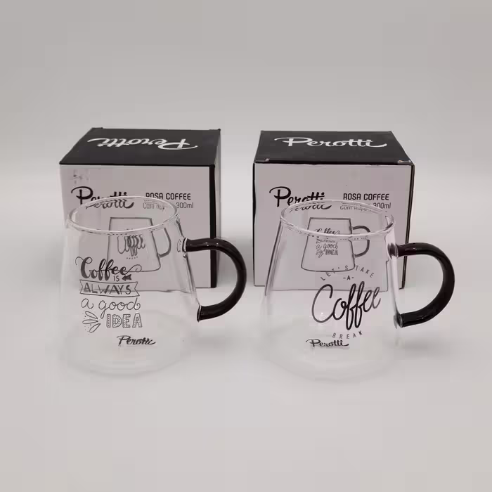 فنجان شیشه ای مدل ROSA COFFEE برند پروتی ترکیه در 2 طرح مختلف _ شناسه کالا : 12433