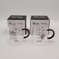 فنجان شیشه ای مدل ROSA COFFEE برند پروتی ترکیه در 2 طرح مختلف _ شناسه کالا : 12433