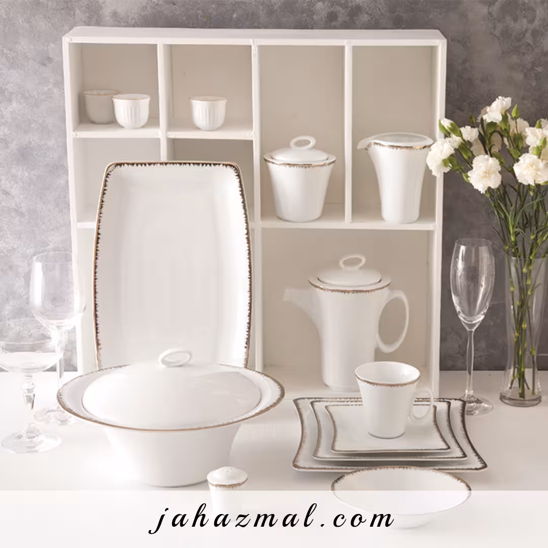 سرویس چینی زرین طرح رویال پلاتینی 97 پارچه