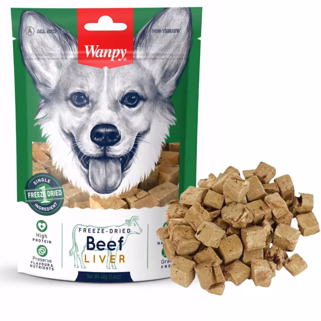 تشویقی سگ ونپی طعم جگر گاو مدل Freeze Dried