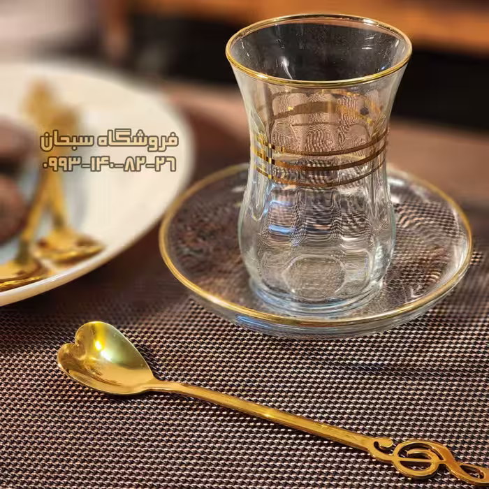 پک 6 عددی قاشق چایخوری قلبی طلایی