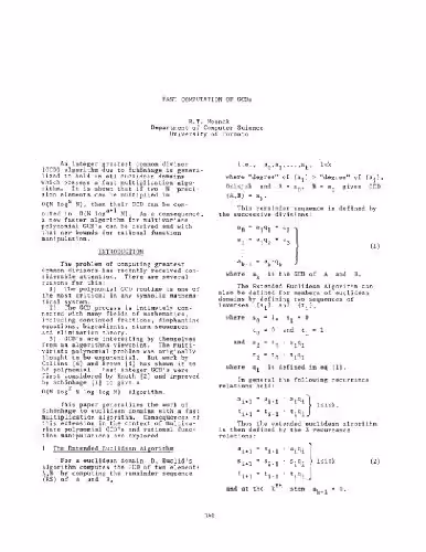 خرید و دانلود نسخه کامل کتاب Fast computation of GCDs using Schoenhage