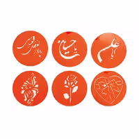 شابلون پلاستیکی خاتون طرح مختلط 6 عددی 8110