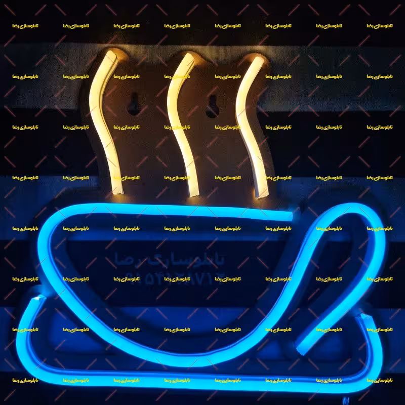 تابلو نئون فلکسی فنجان قهوه کد 17345