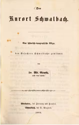 خرید و دانلود نسخه کامل کتاب Der Kurort Schwalbach