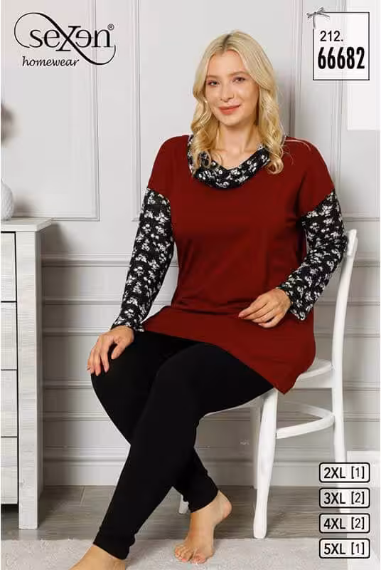 بلوز شلوار سایز بزرگ زنانه کد 66682