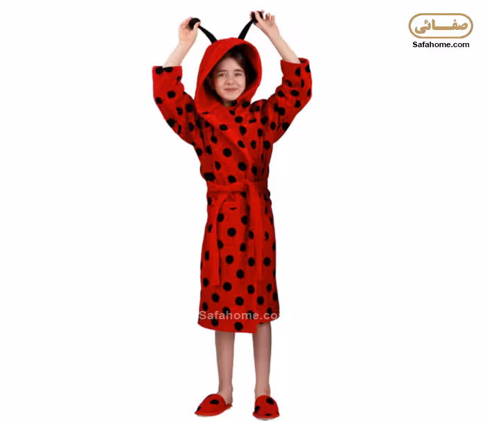 حوله تن پوش بچگانه طرح کفشدوزک پودایران