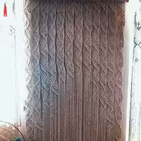 پرده مکرومه مخصوص اتاق خواب،راهرو،آشپزخانه،طرح برگ،نخ شیری کتان پنبه،عزض وارتفاع دلخواه