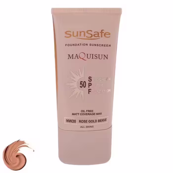 ضدآفتاب بژ رز گلد SunSafe سان سیف مدل SPF50-NW20