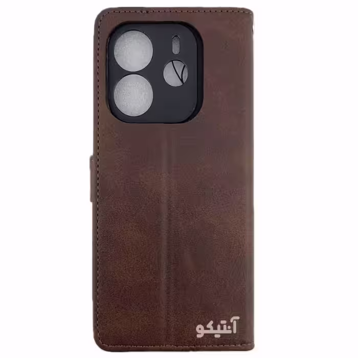 کیف چرمی مگنتی موبایل مناسب برای Xiaomi Note14-4G-رنگ قهوه ای
