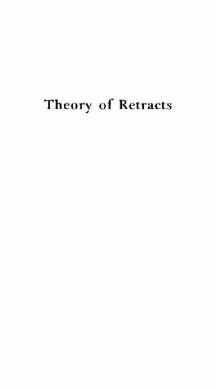 خرید و دانلود نسخه کامل کتاب Theory of retracts