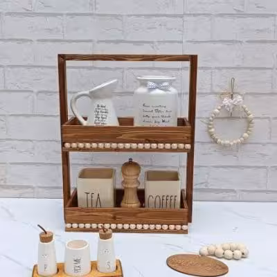 استند دوطبقه چوبی دور مهره کیفیت عالی