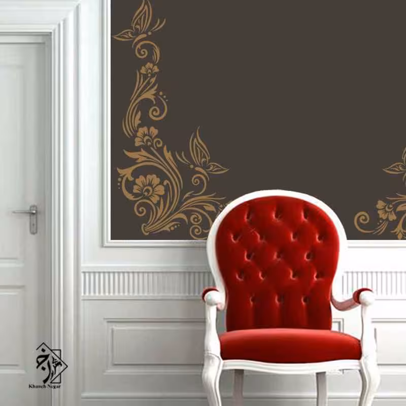 شابلون حاشیه گل و پروانه کد 892