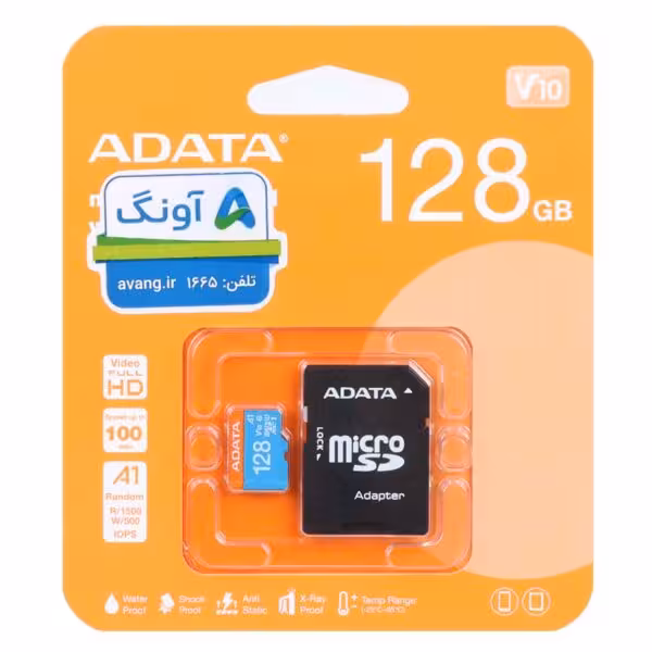 کارت حافظه/رم ADATA Premier microSDXC & adapter UHS-I U1 Class 10-100MB/s-128GB (گارانتی پنج ساله آونگ)کد3755