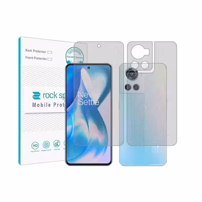 گلس صفحه نمایش و پشت گوشی وان پلاس 10R مدل نانو هیدروژل مات برند راک اسپیس کدss