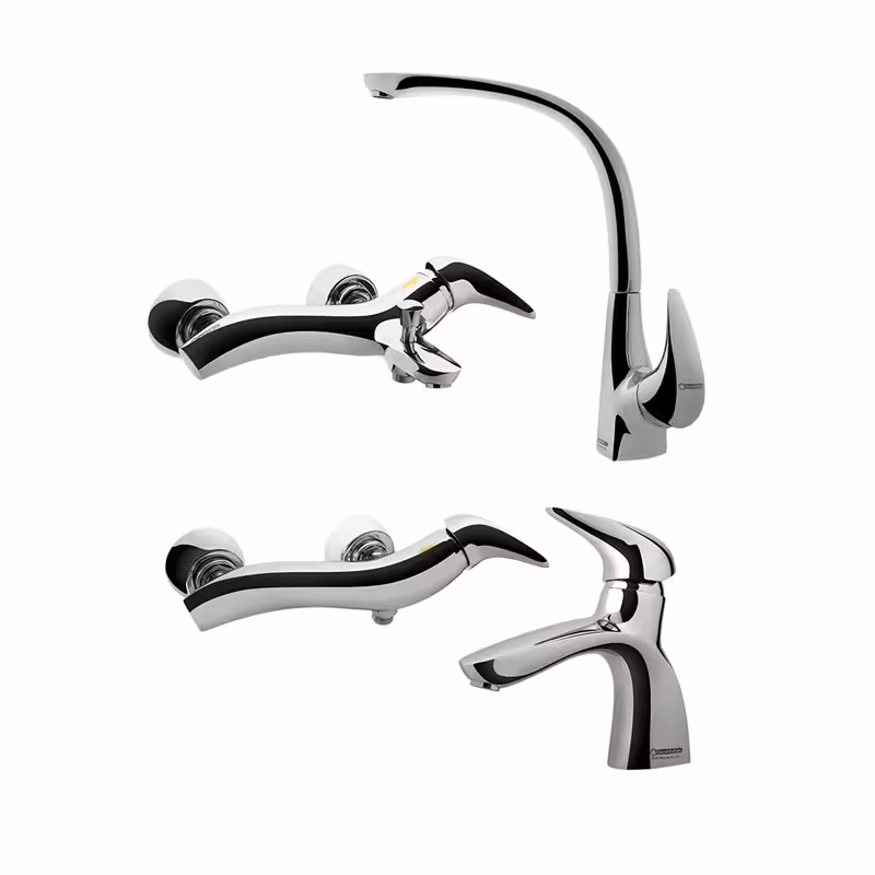 ست چهار تکه شیرآلات درخشان مدل بیوتی