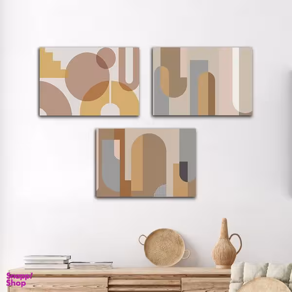 تابلو شاسی بکلیت طرح نقاشی مینیمال مدل SH-824 مجموعه 3 عددی