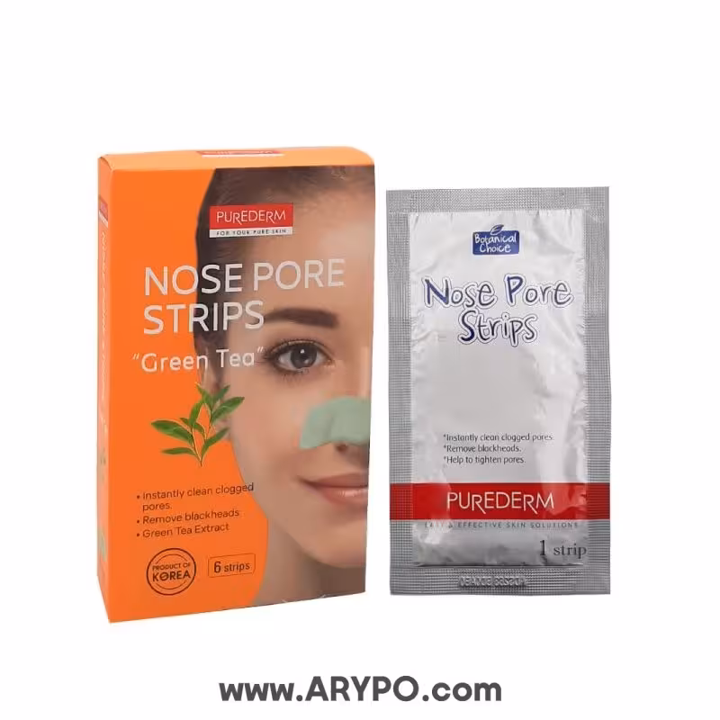چسب بینی پیوردرم مدل  NOSE PORE STRIPS GREEN TEA