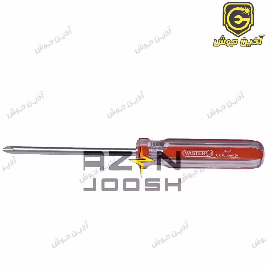 پیچ گوشتی چهارسو 100*6 دسته کریستالی واستر Vaster