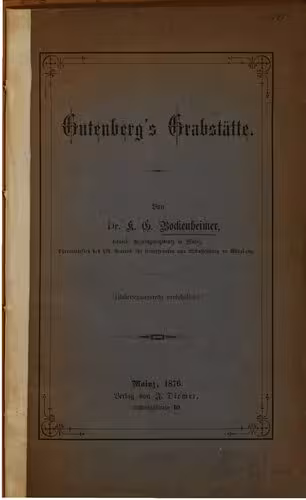 خرید و دانلود نسخه کامل کتاب Gutenbergs Grabstätte