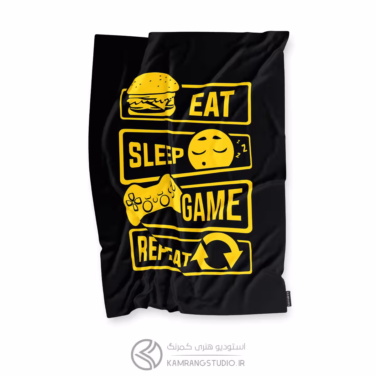 پرچم گیمینگ EAT SLEEP GAME REPEAT YELLOW