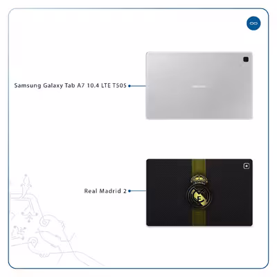 برچسب پوششی ماهوت مدل Real-Madrid-2 مناسب برای تبلت سامسونگ Galaxy Tab A7 10.4 LTE 2020 T505
