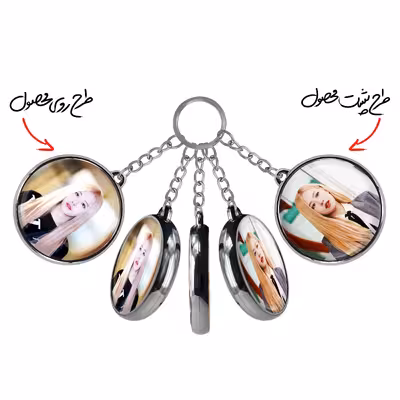 جاکلیدی خندالو طرح رزی بلک پینک مدل دوطرفه کد 1442614424